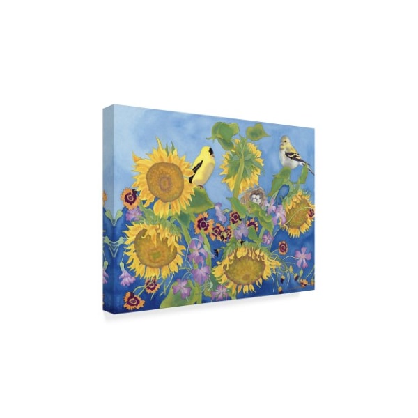 Carissa Luminess 'Goldfinches With Sunflowers' Canvas Art,14x19